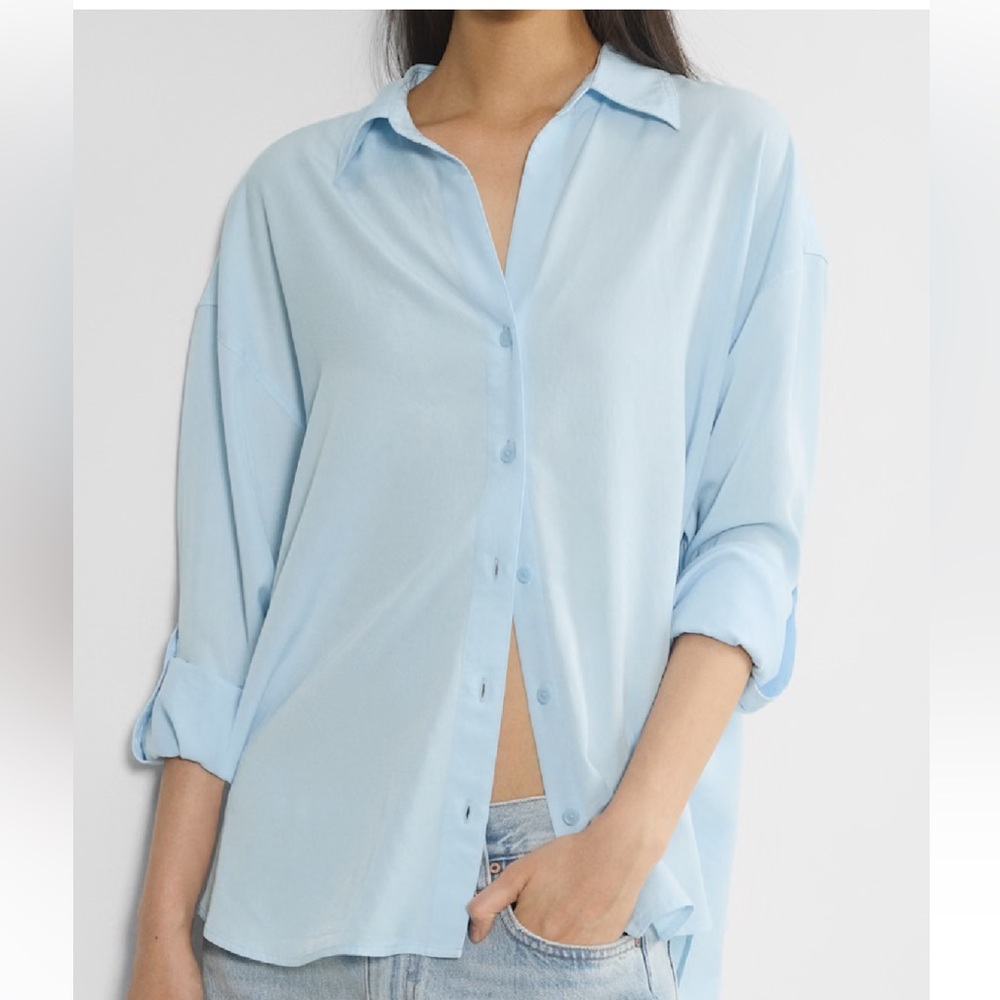 Babaton Archive button up Shirt in light blue. Worn once. In perfect condition